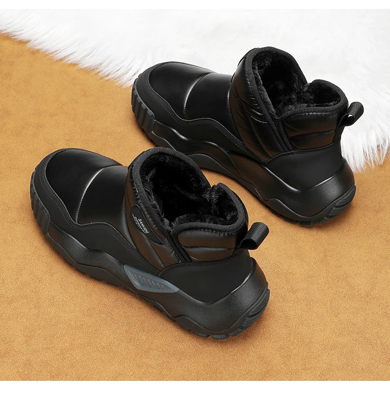 Trendy All-match Men's Snow Boot Men's Warm Low Top Anti-slip Wear-resistant Comfortable Thick Plush Boots for Men Cotton Shoe