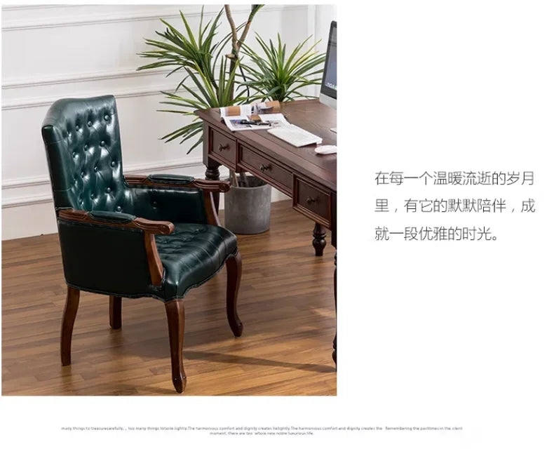 European Retro Single Leisure Armchair, Hotel Cafe Negotiation Tiger Chair,American Solid Wood Study Chair