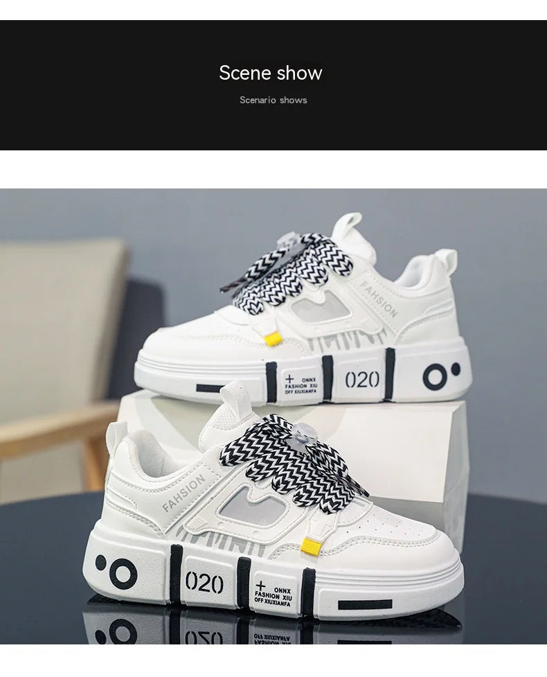 New family shoes Children's shoes Small white shoes Student shoes Children's shoes sports shoes boys casual board shoes