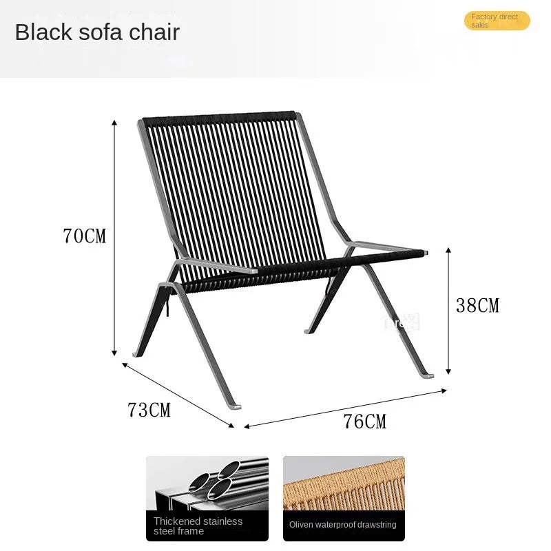 MOMO Bauhaus Single Lounge Chair Living Room Minimalist Rope Sofa Hotel Lounge Reception Chair Outdoor Woven Chair