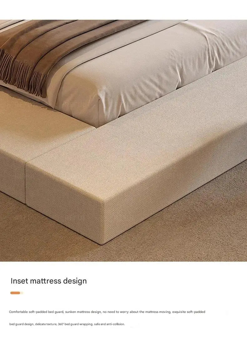 Japanese Minimalist Bed Tatami Cream Fashionable High Quality Modern Bed Wedding Confortable Double Muebles Bedroom Furniture