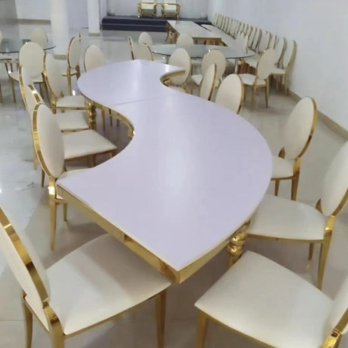 100pcs）Modern Restaurant Wedding Party Chairs plastic Stackable Hotel Gold Chiavari Chairs 1149