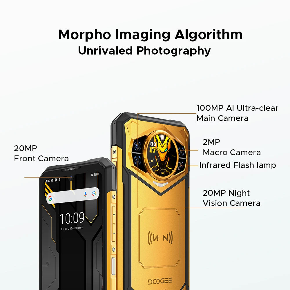 Global Version DOOGEE S200 X 5G Rugged Phone 32GB 512GB 6.72" FHD+ 120Hz Display MTK Dimensity 7050 10100mAh Large battery