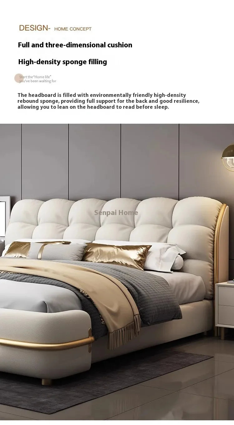 Aesthetic Luxury Unique Bed Queen Elastic Bedroom Double Bed Sleeping 180x200 Camas De Matrimonio Dormitorio Home Decoration