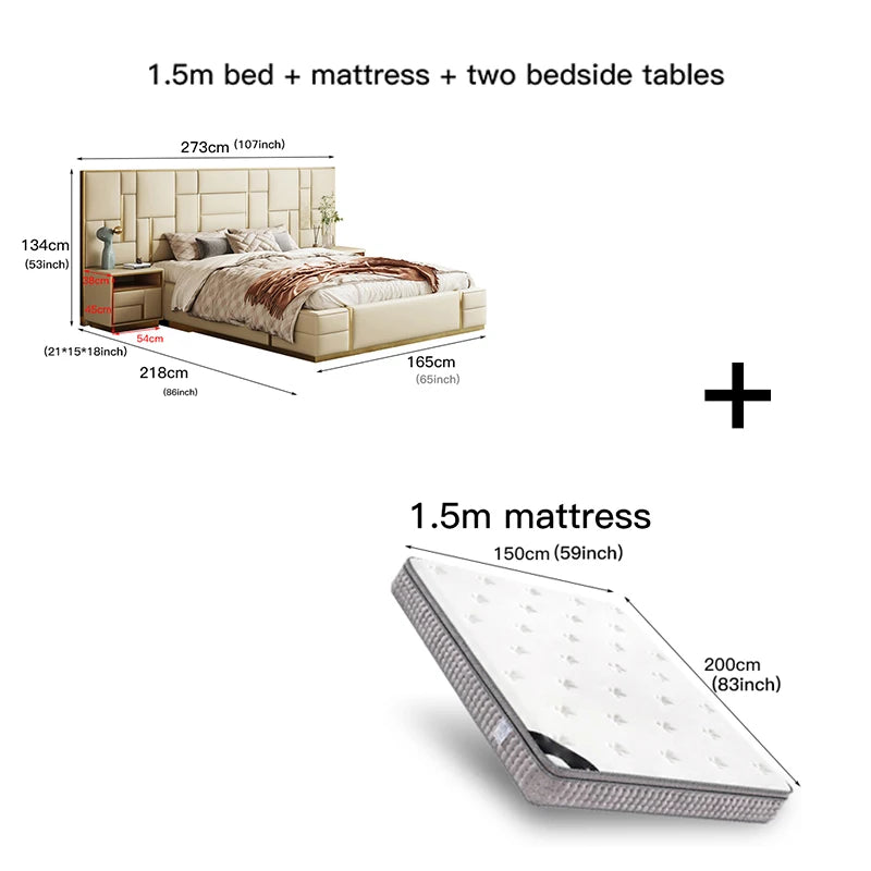 As a Bed King Size Luxury Bedroom Furniture Set Wooden Headboard And Nightstands Lit Deux Place With Double Bed Side Table