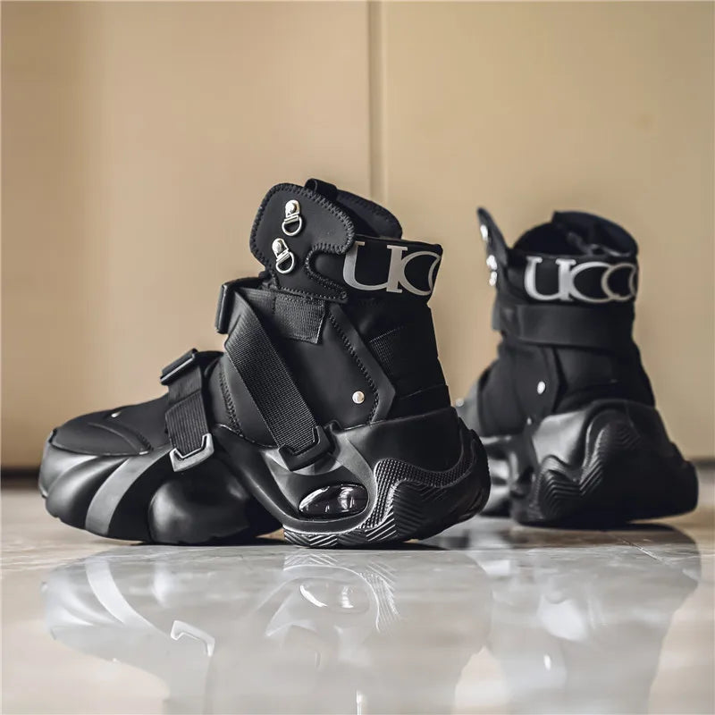 Men's Motorcycle Boots Autumn Winter Trendy All-match Leather Fashion Mans Shoes New High-tops Classic Simple Style Casual Boot