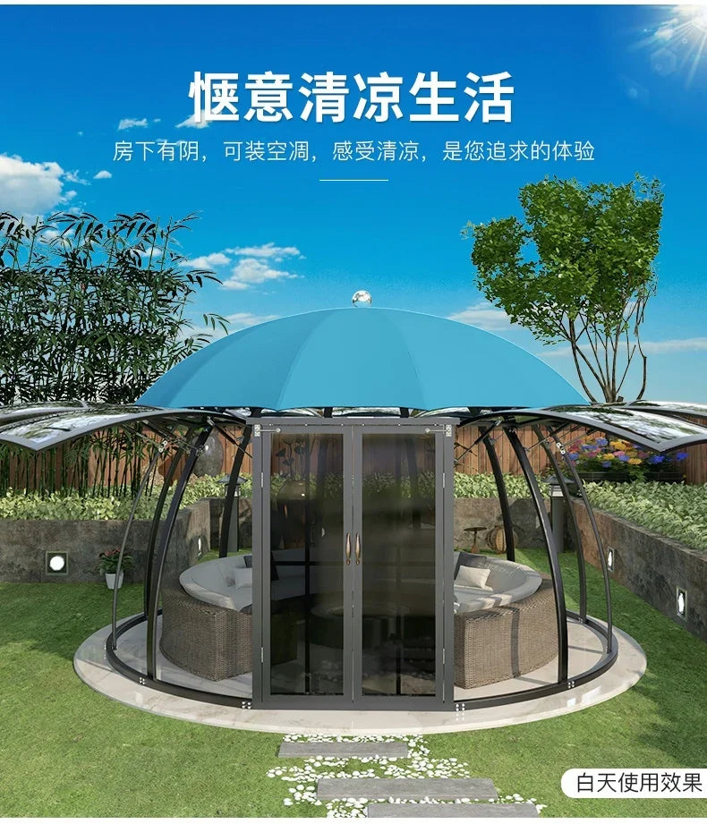 The product can be customized.Outdoor courtyard pavilion, round European style hotel, resort scenic villa,