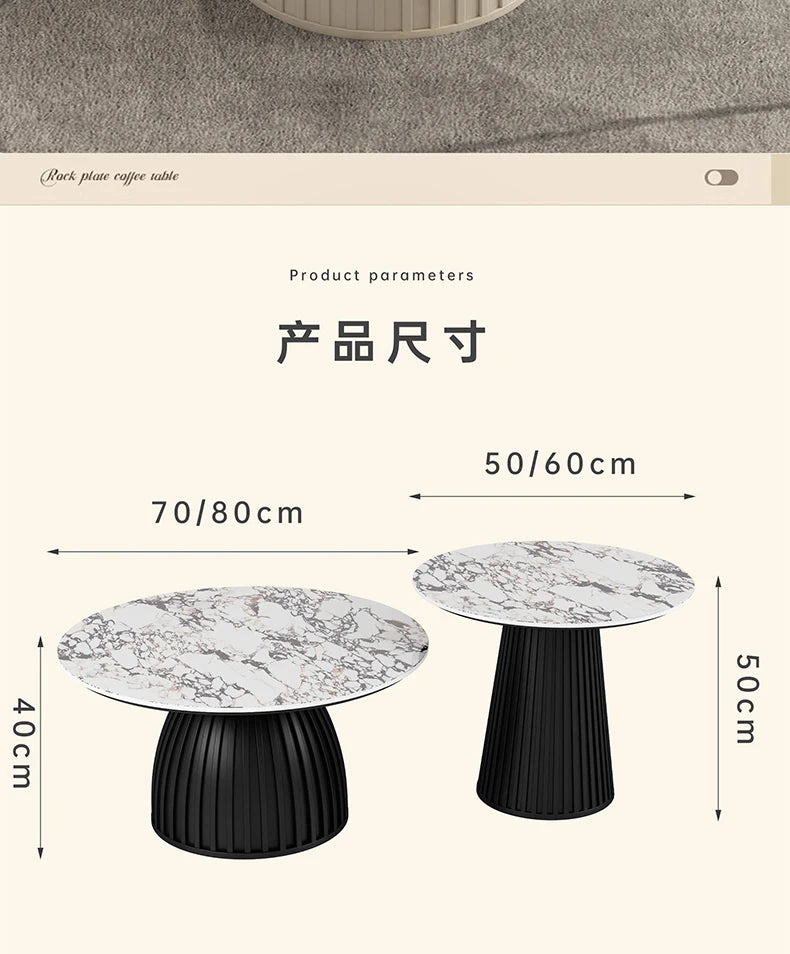 Cream Wind Rock Plate Coffee Table Living Room Small Simple Tea Table Center Modern Hallway Mesa Centro Salon Furniture Home