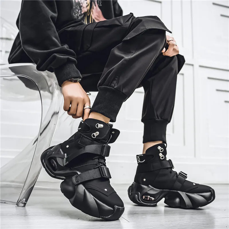 Men's Motorcycle Boots Autumn Winter Trendy All-match Leather Fashion Mans Shoes New High-tops Classic Simple Style Casual Boot