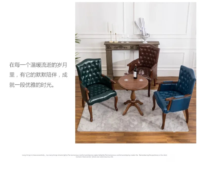 European Retro Single Leisure Armchair, Hotel Cafe Negotiation Tiger Chair,American Solid Wood Study Chair