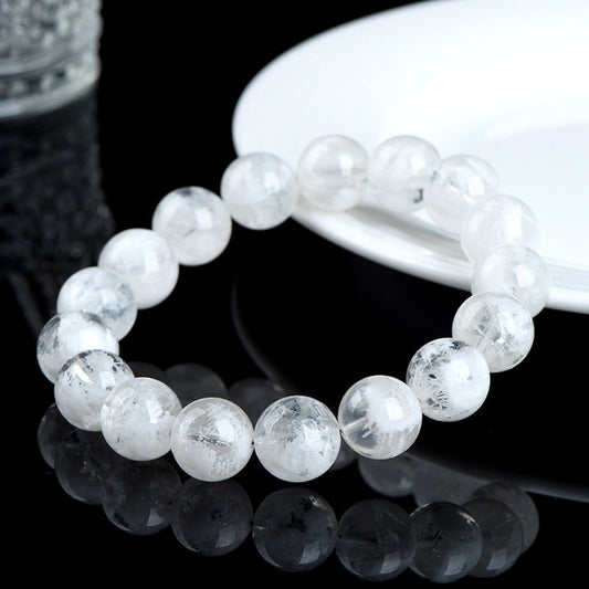 Natural Blizzard Snowflake Round Beads Women's Bracelet