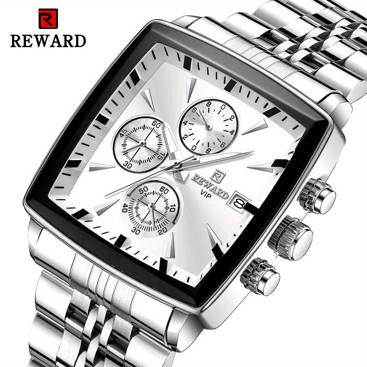 REWARD Men's Watches Blue Rectangle Quartz Wristwatches Luxury Business Watch Clock Luminous Hands Clock Man Valentine's Day
