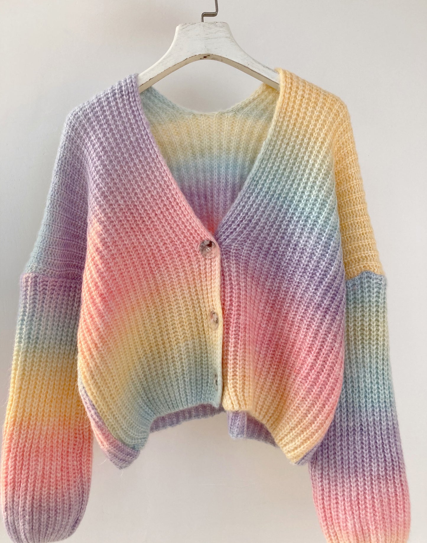 Loose Lazy Knit Winter Autumn And Winter Gradient Rainbow Women