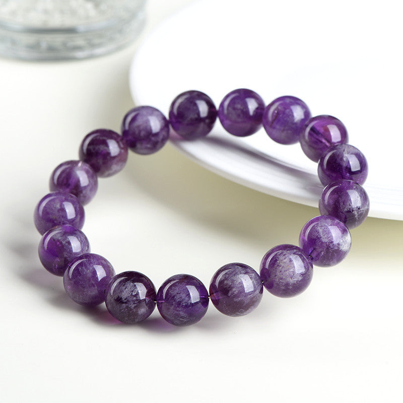 Natural Feather Amethyst Snow Mountain Purple Scattered Beads Bracelet