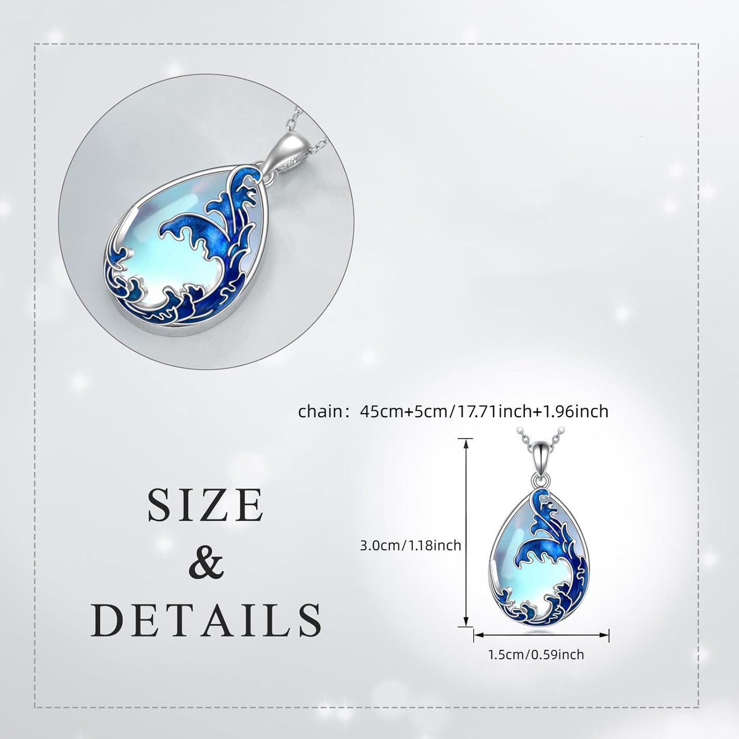 Moonstone Blue HAILANG Pendant Women's Necklace