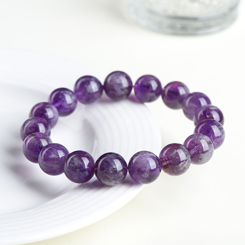Natural Feather Amethyst Snow Mountain Purple Scattered Beads Bracelet